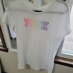Victoria secret pink tee rainbow